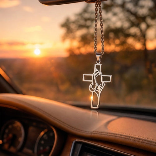 Praying Hands Cross Necklace