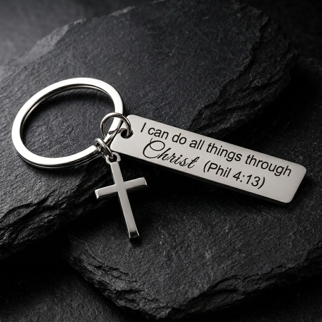 Silver Verse Keychain