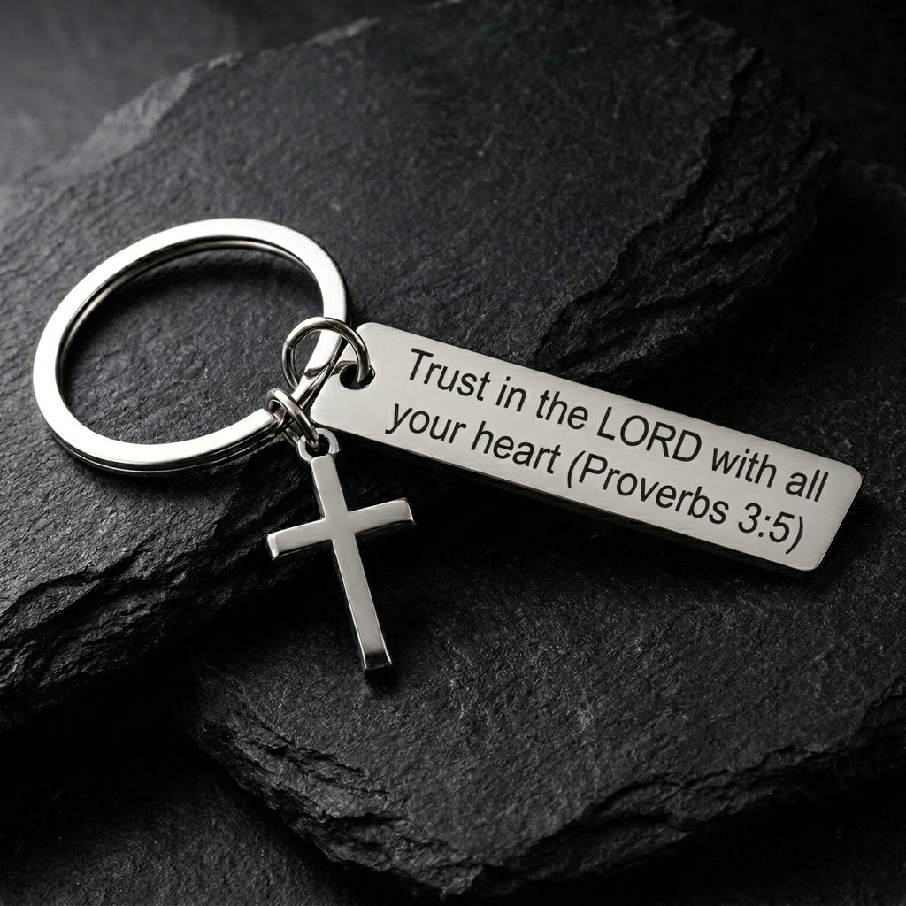 Silver Verse Keychain